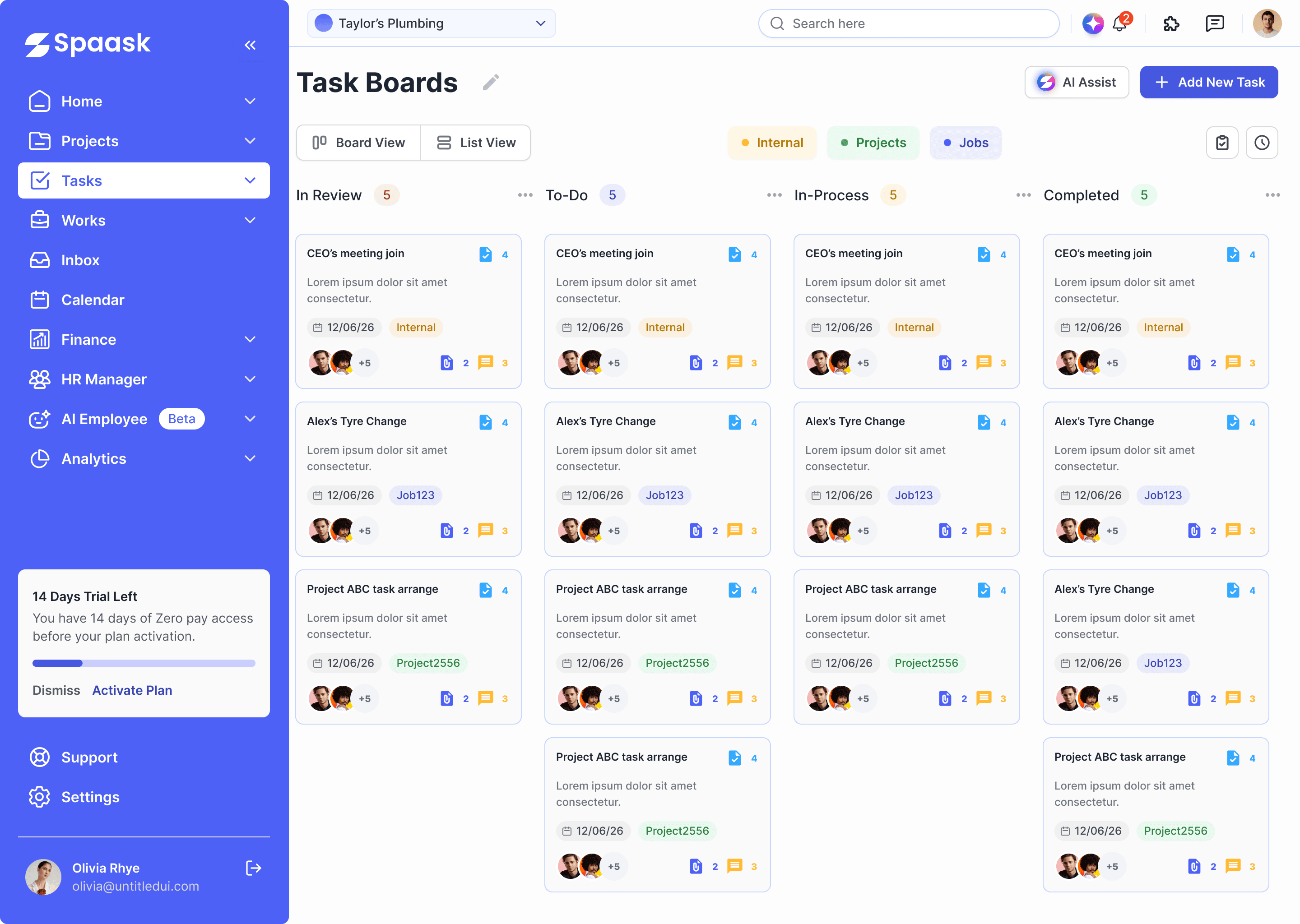 Task manager dashboard